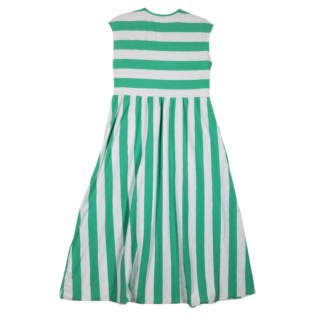 Boden Maxi Dress Women 12L Green White Striped Cotton Slub Sleeveless D0077 - Picture 3 of 9